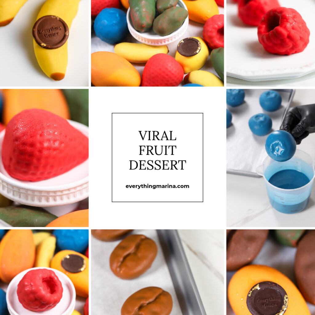 Viral fruit dessert collage.
