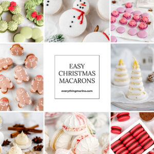 Easy Christmas macarons collage.