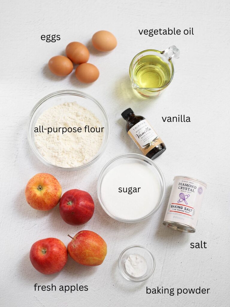 Labeled ingredients on the table. 