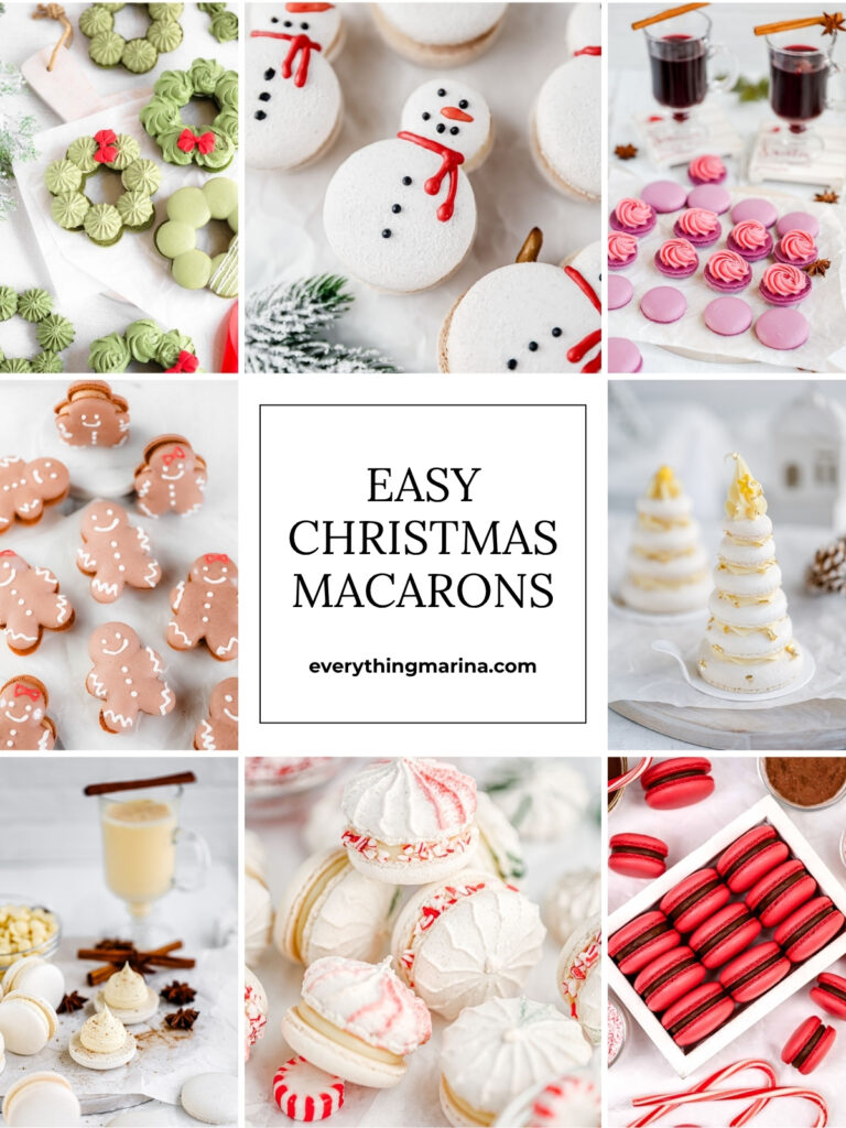 Easy Christmas macarons collage. 