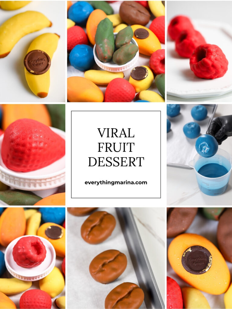 Viral fruit dessert collage. 